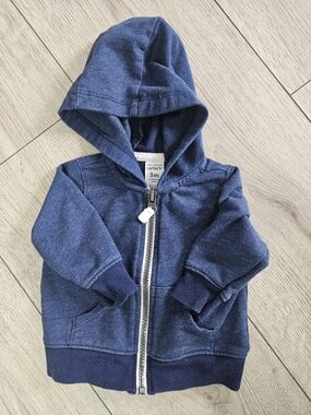 5/20$ Carter's Navy Blue Zip-Up Hoodie Jacket Baby Boy 3M French Terry🩷